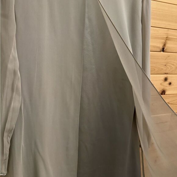 Vintage Kay Unger Size 10 Silk Long Sleeve Chiffon Overlay Knee Length Dress - Picture 6 of 14